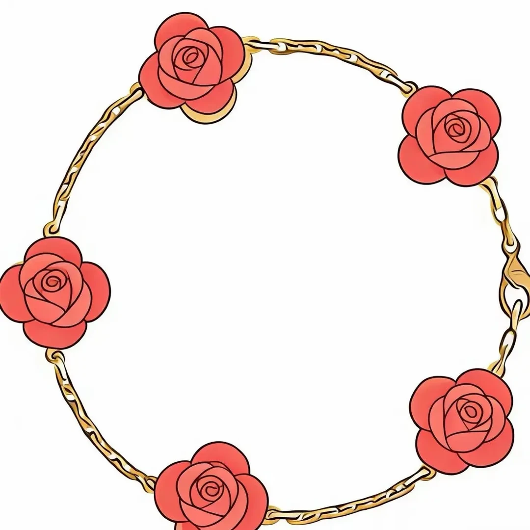 合金仿水晶手链 白富美佩戴的玫瑰手链