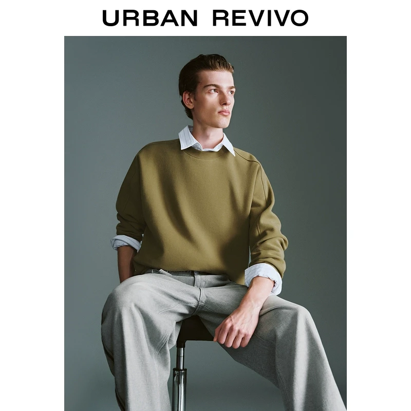 UR2025秋季新款男装时尚休闲运动风套头圆领卫衣UMF450016