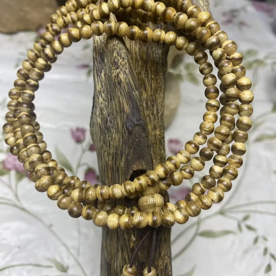 沉香沉香马尼捞天然野虎斑纹多圈04手串满结油多样性发