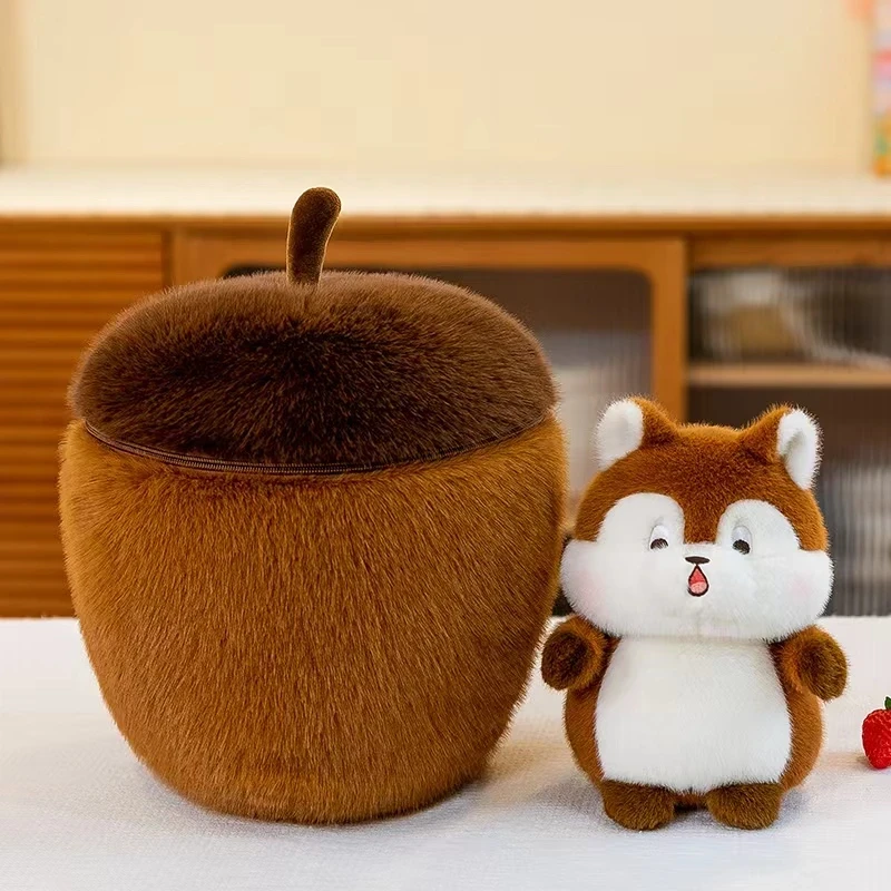 【奈奈】创意小橡果松鼠毛绒玩具公仔可爱女生惊喜抱枕驾车个人用品