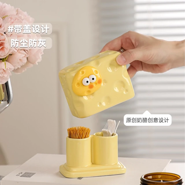 源头工厂创意奶酪牙签盒家用2024新款高档牙签牙线二合一高颜值棉