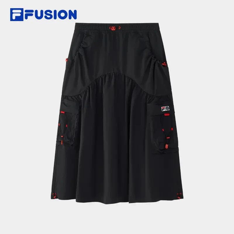 FILA FUSION斐乐潮牌梭织裙女25新休闲宽松工装半身裙舒服穿搭