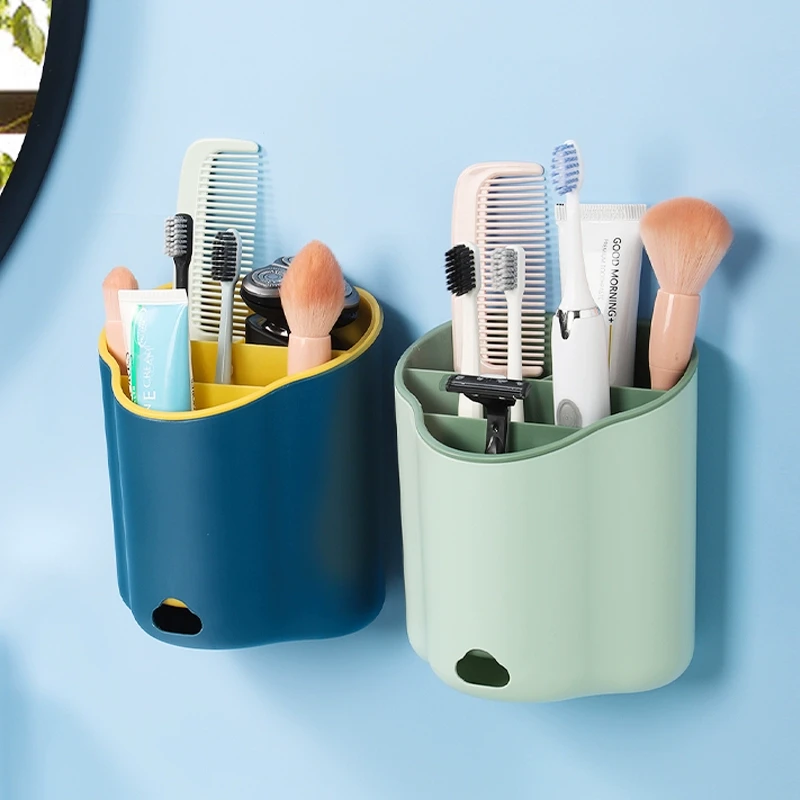 卫生间置物架免打孔壁挂式牙膏牙刷浴室洗手间洗漱台梳子收纳神器
