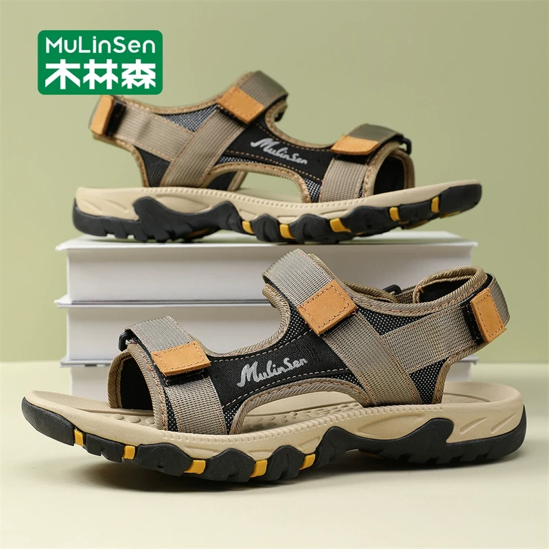 木林森凉鞋男款夏季外穿青少年运动凉拖防滑耐磨涉水开车沙滩鞋男