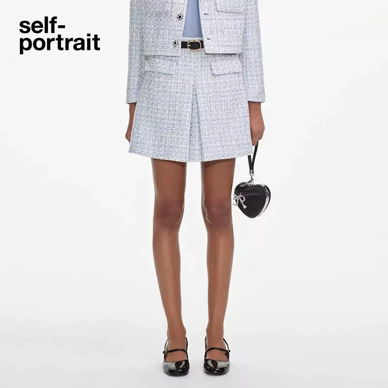 【商场同款新品】self-portrait 混色小香风格纹粗花呢半裙