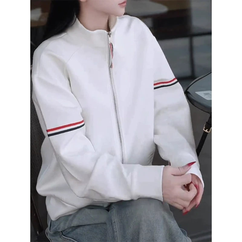 拉链棒球外套潮牌休闲百搭女款2025春秋新款潮牌英伦风休闲夹克衫