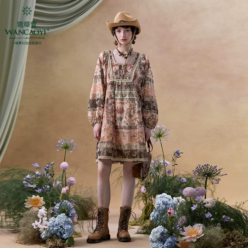 【商场同款】【异域风情】菀草壹2025春季新款连衣裙Q09901511
