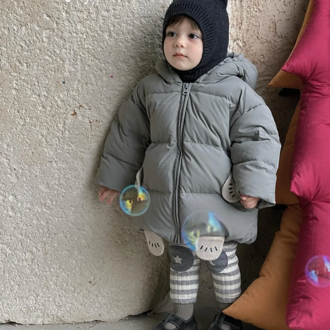 【青沧不退换】迪莫立体卡通拼色冬季白鸭绒男女童羽绒服25503