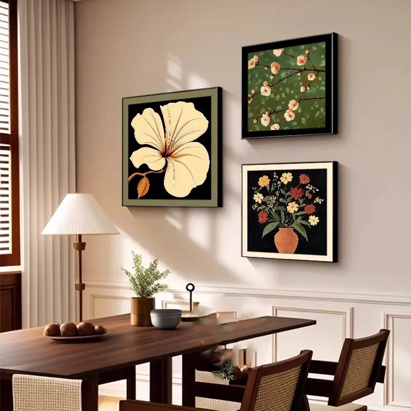 中古风客厅小众复古卧室挂画抽象艺术餐厅沙发背景客厅背景墙挂画