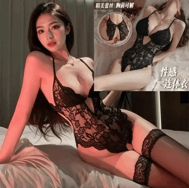 夜色/性感睡衣时尚胸垫蕾丝迷人纯欲睡裙轻奢家居服B27