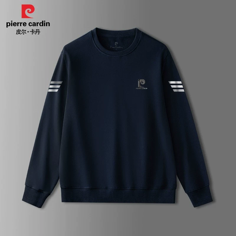 皮尔卡丹春秋季新款宽松百搭卫衣男士高端休闲长袖PD20001