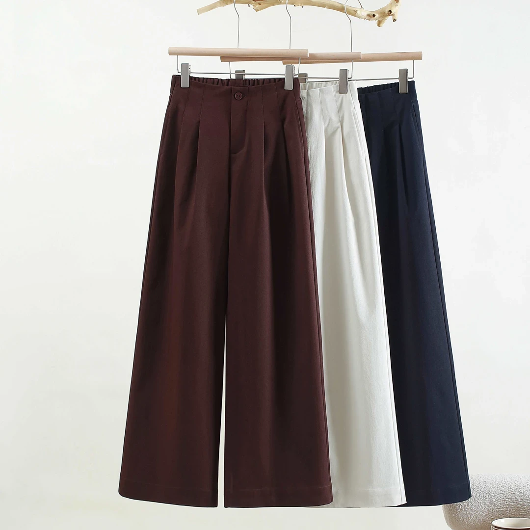 钛金棉2025秋季阔腿裤女新款爆款裤子宽松休闲裤显瘦高腰女裤2