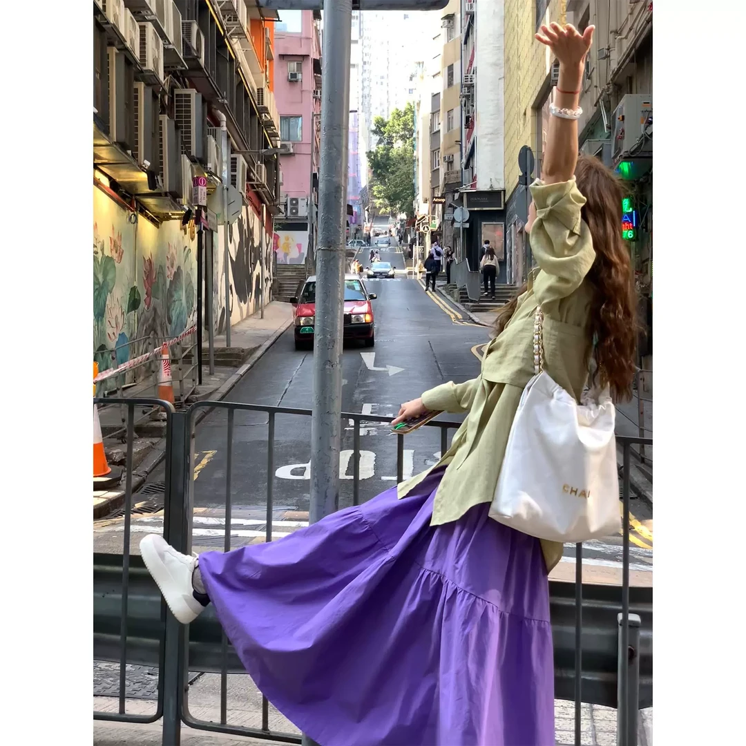 「紫气东来」设计感半身裙