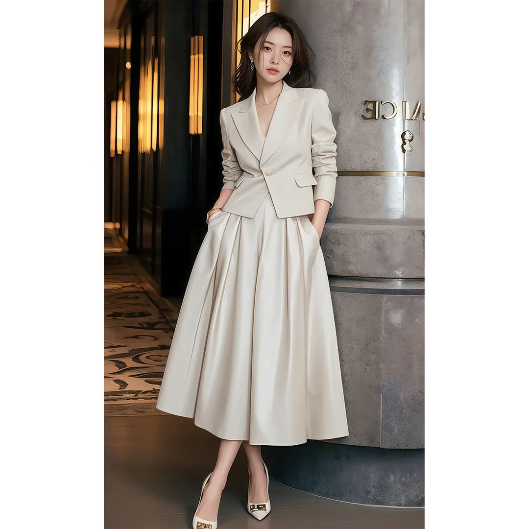 女生韩系ins衣服开春穿搭一整套卡傲臻西装外套半身裙气质通勤职