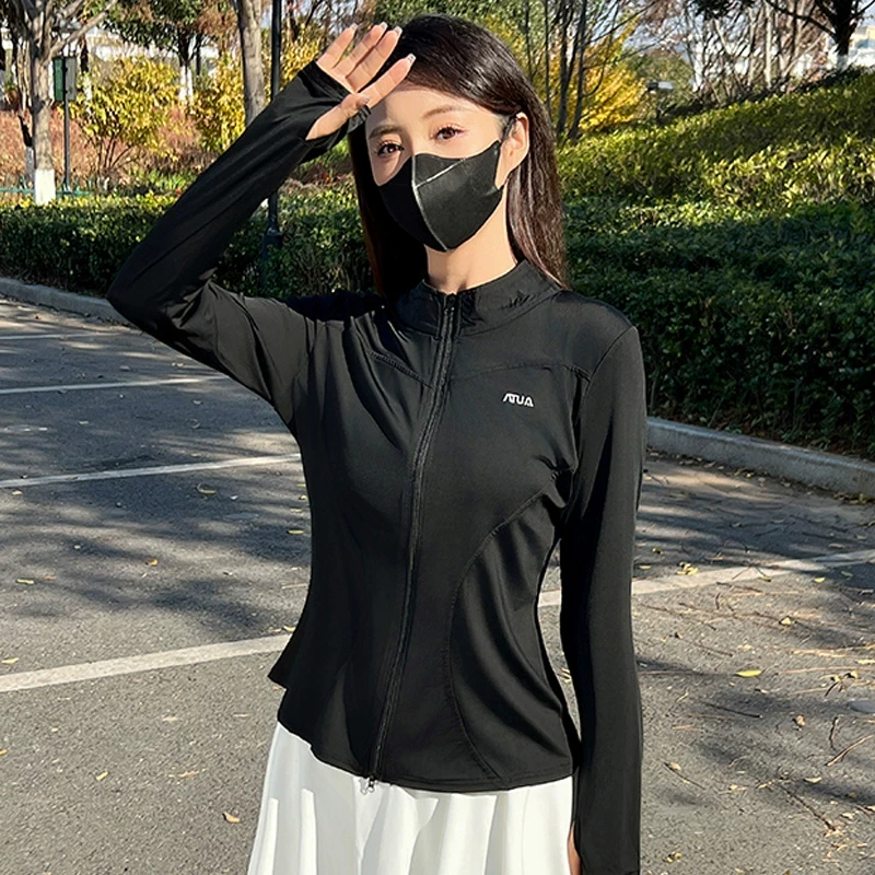 冰丝凉感长袖防晒衣女秋冬2025年新款宽松显瘦百搭外套薄款防晒服