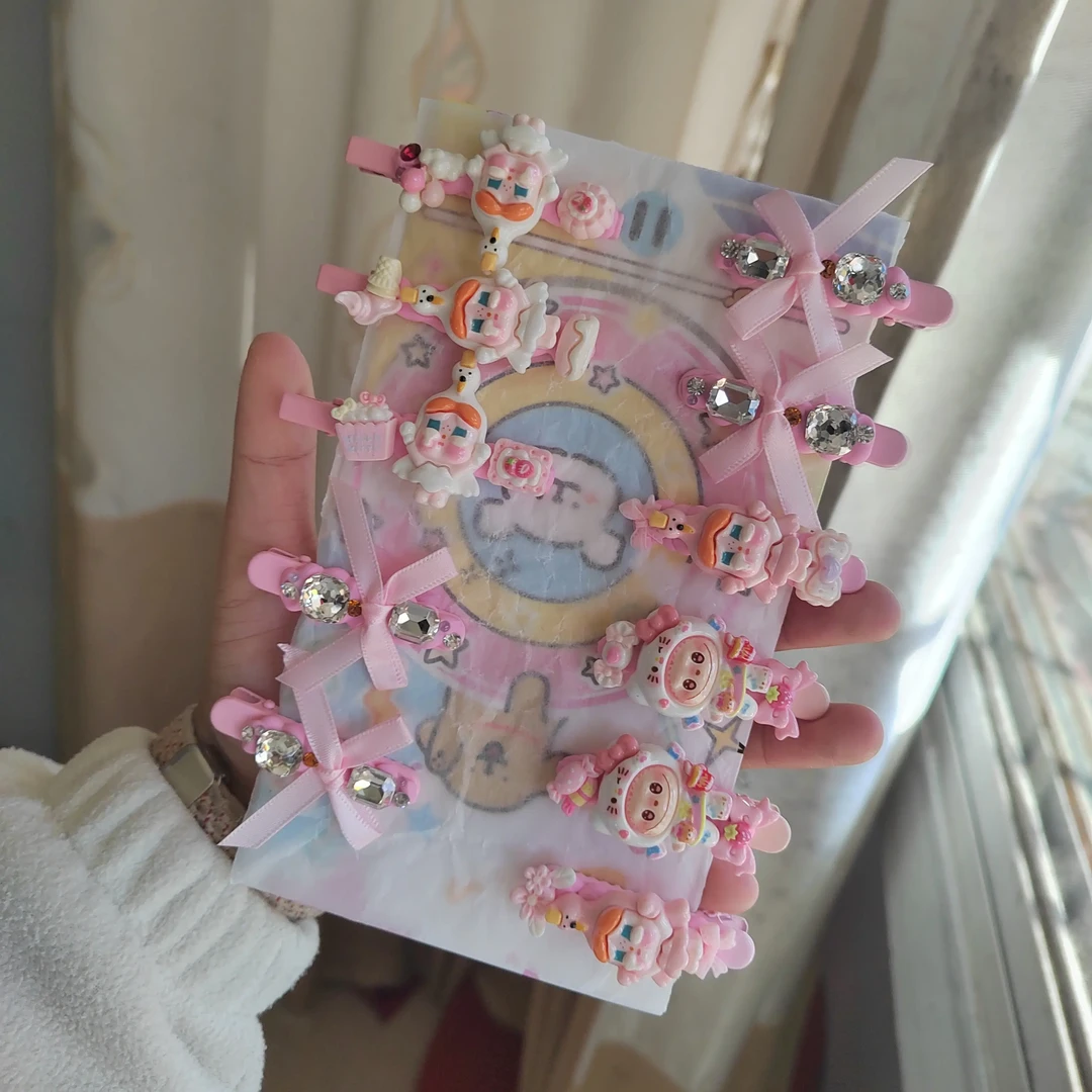 可爱少女风手工奶油胶发夹精致头饰