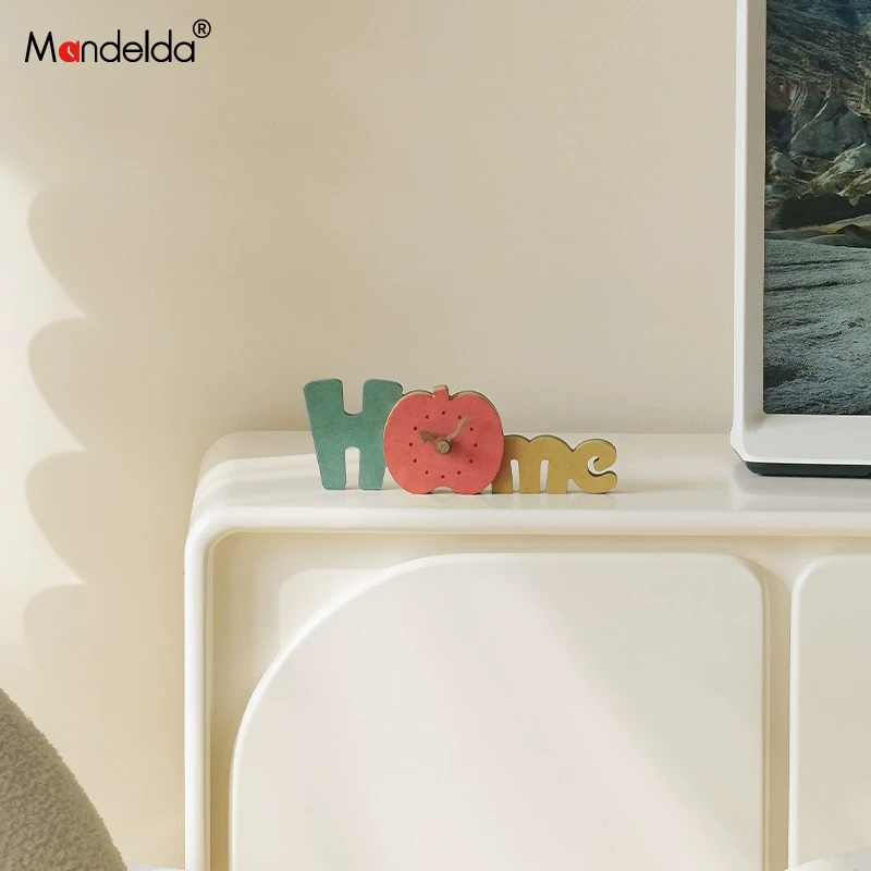 Mandelda创意时钟摆件客厅玄关电视柜装饰品桌面摆台式钟表座钟