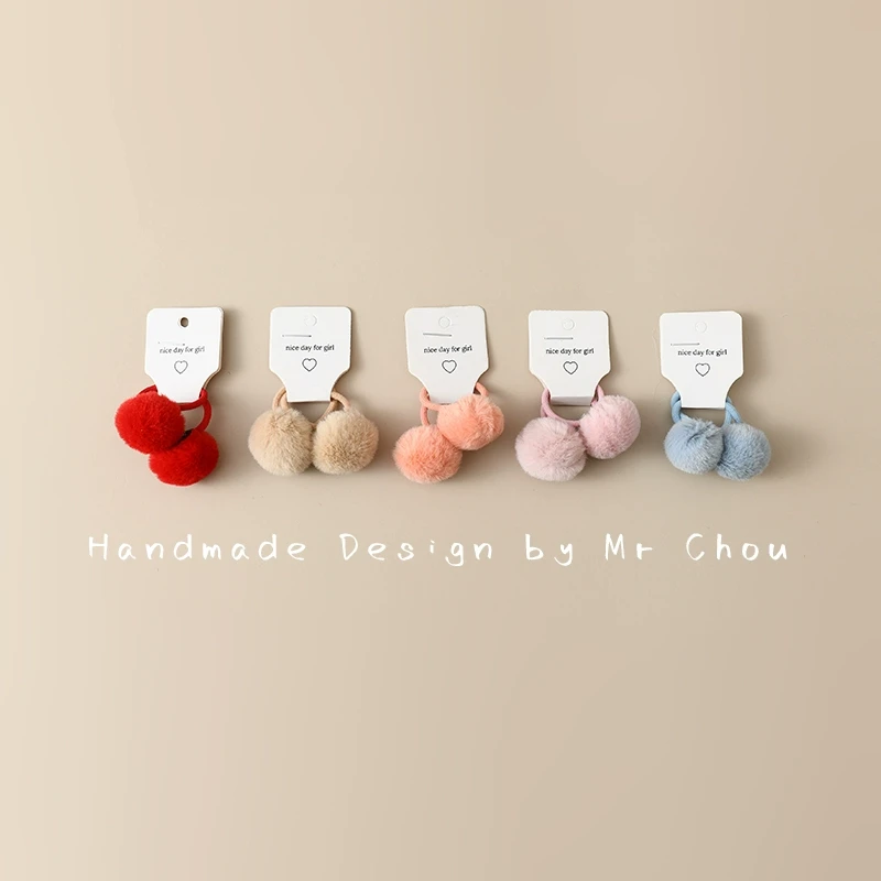 女宝宝毛球头绳不伤发儿童发绳婴儿扎头发小皮筋发饰女童头饰发圈