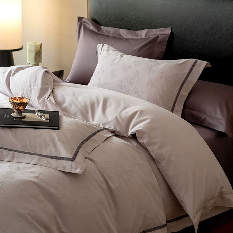 暮染蝴蝶~纯棉100全棉四件套2025新款床单被套轻奢高级感紫色床品