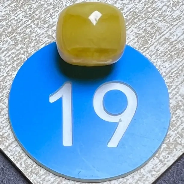 天然原矿蜜蜡胶皮鸡油黄老型珠 尺寸15mm 微花粉