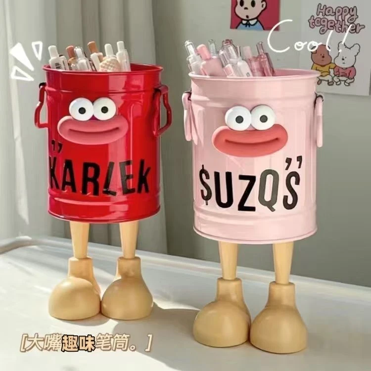 个性笔筒ins高颜值卡通学生桌面办公室大容量可爱简约复古收纳桶