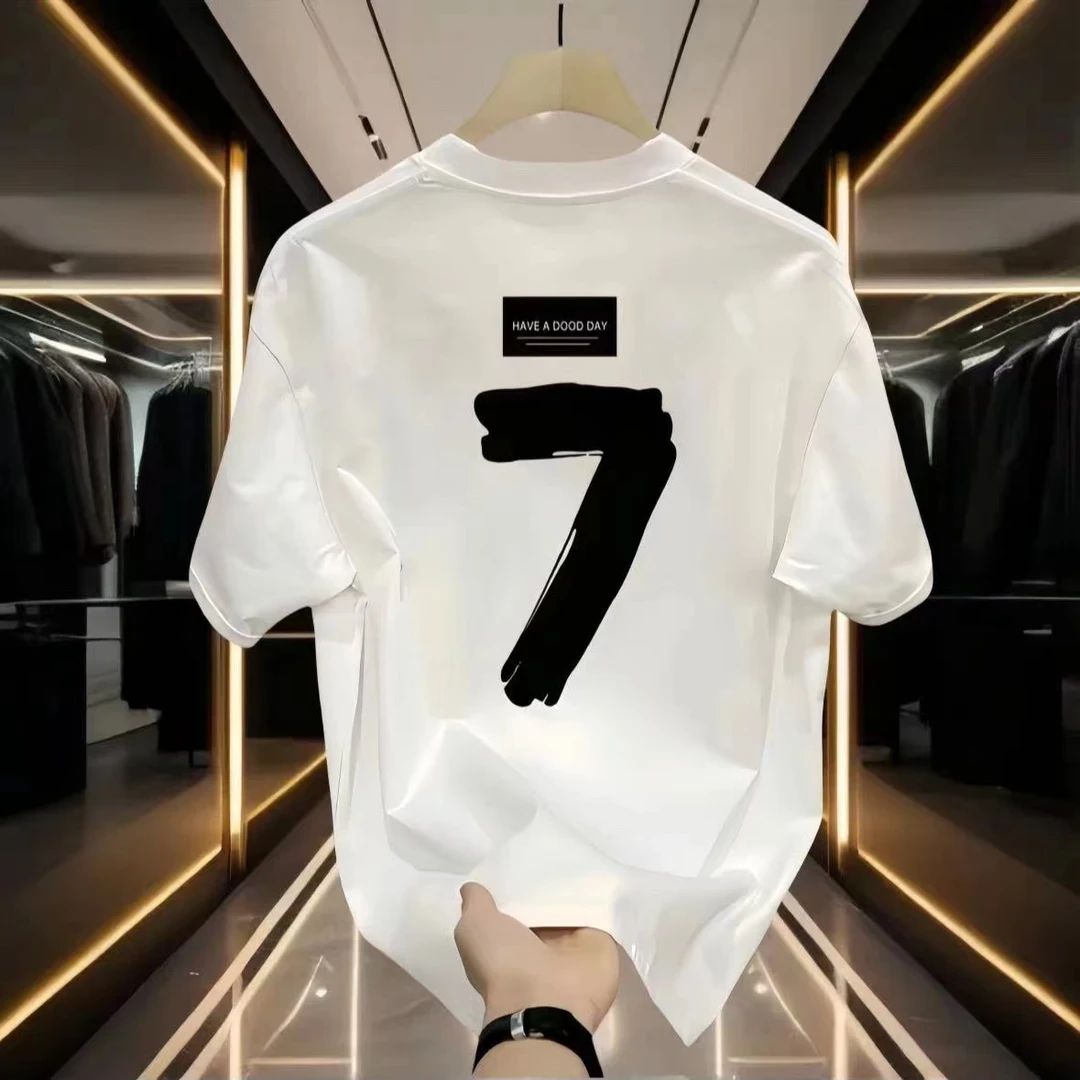 高级感红色本命年体恤t恤男2025新款情侣百搭时尚短袖休闲半截袖