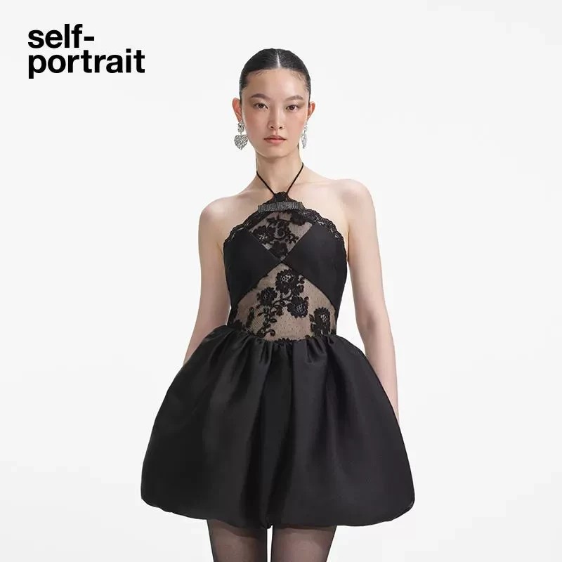 【商场同款新品】self-portrait 高级感蕾丝拼接花苞裙礼服连衣裙