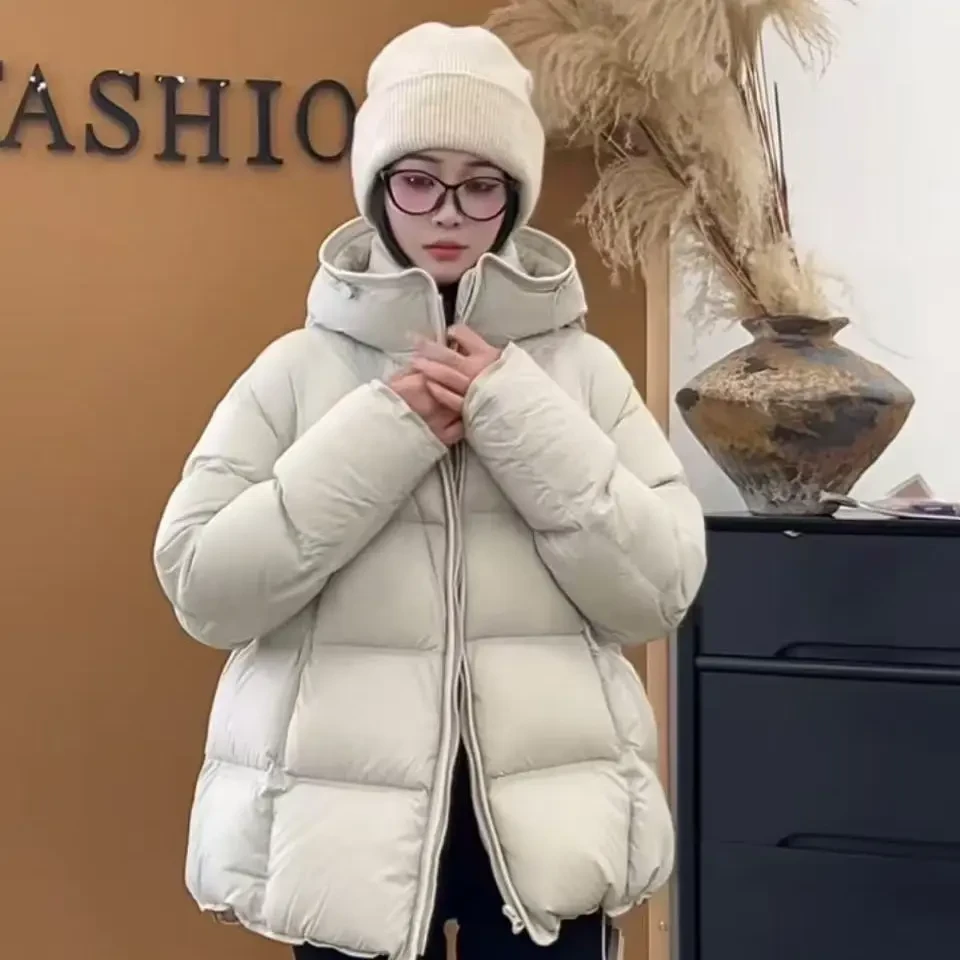 760MG新款连帽长款加厚白鸭绒羽绒服