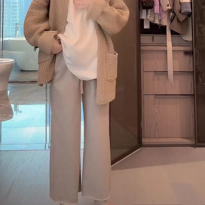 早秋‘’糯米裤‘’显瘦阔腿裤秋季新款休闲裤直筒裤百搭裤子女