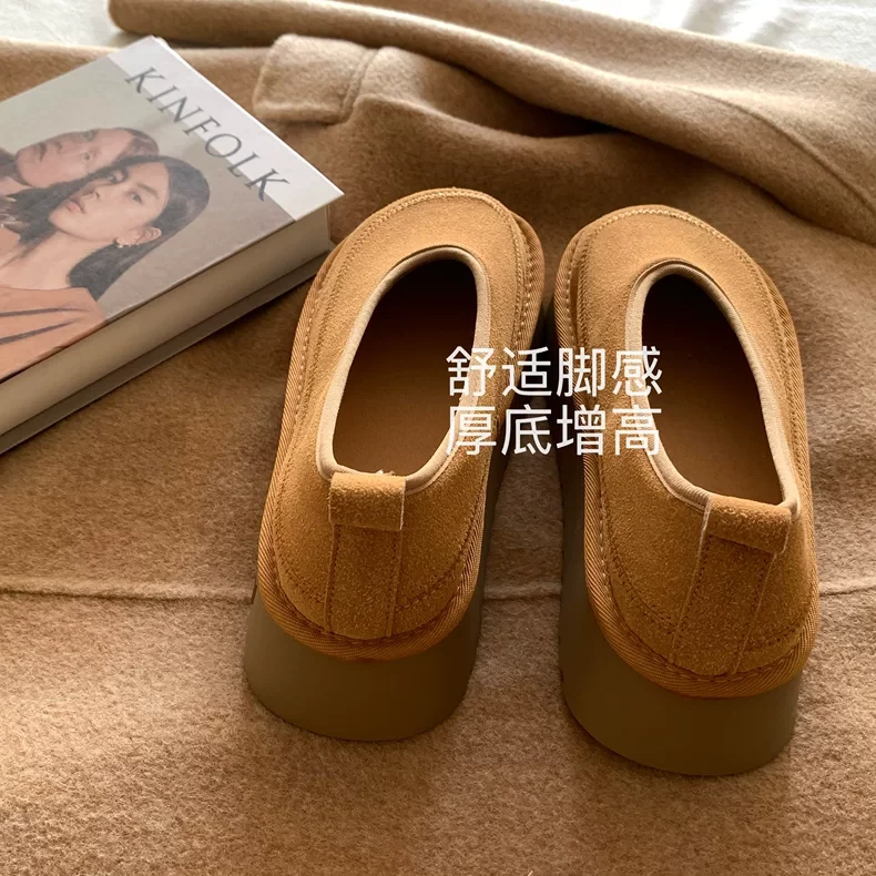 店主自留推~韩代同款chic厚底勃肯鞋女懒人一脚蹬单鞋增高乐福鞋