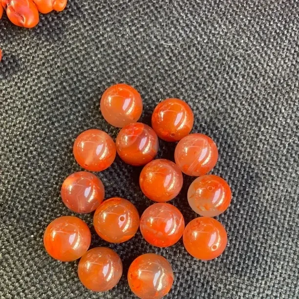 天然南红川料圆珠DIY文玩配饰