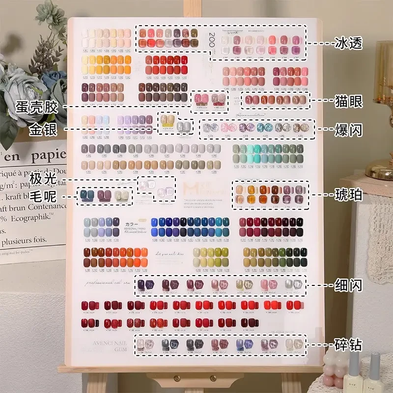 2025年茗伊200色甲油胶套装新款网红流行色持久可卸美甲店专用胶