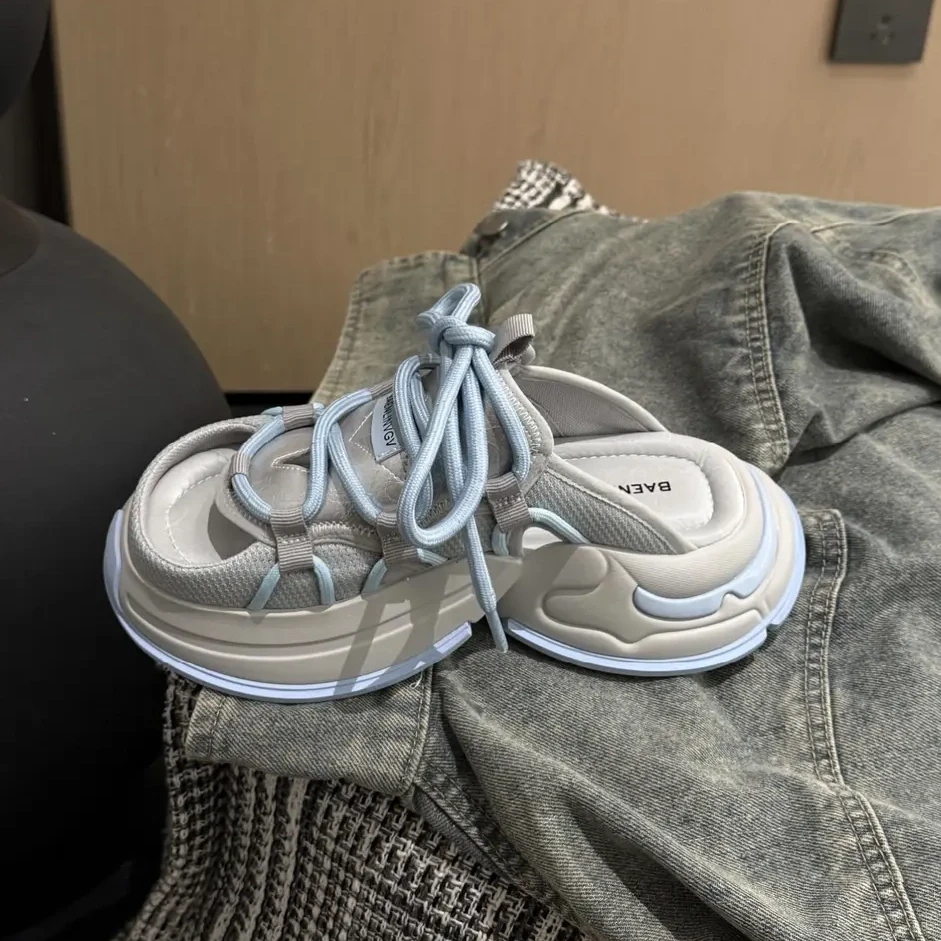 2025夏款松驰感穆勒美学老爹半托鞋百搭巴家一蹬德训女款