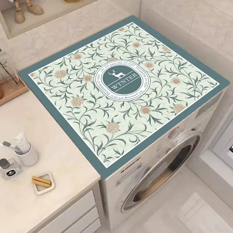 北欧复古风洗衣机防尘罩家用床头柜防尘垫防水垫冰箱微波炉防滑垫