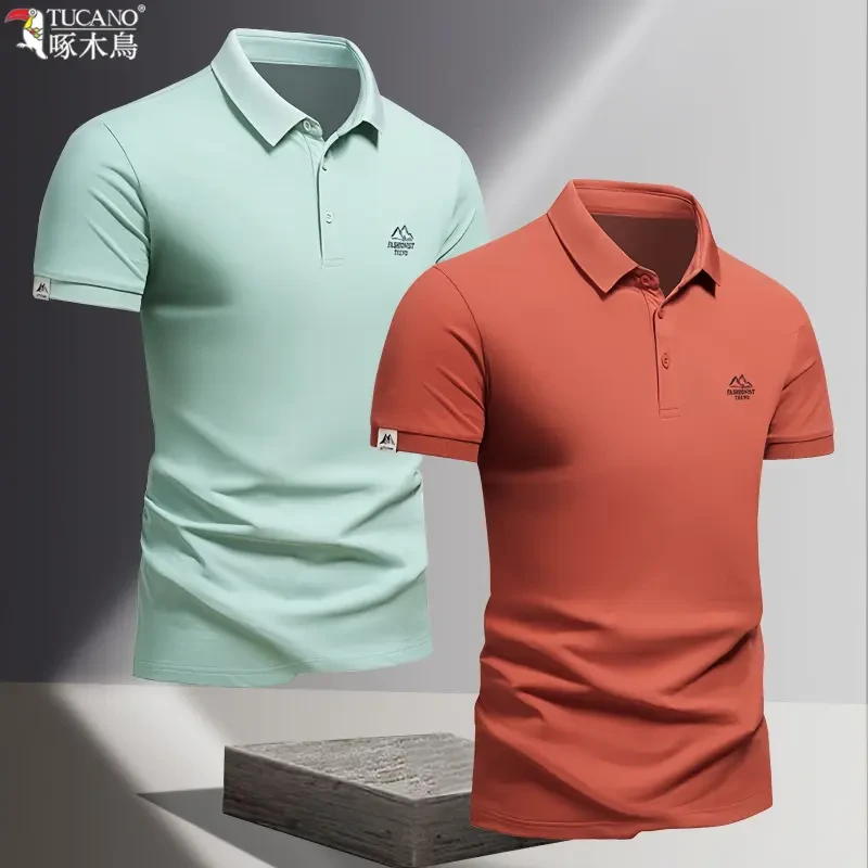 TUCANO/啄木鳥短袖Polo衫男士夏季新款百搭T恤印花翻领时尚上衣潮