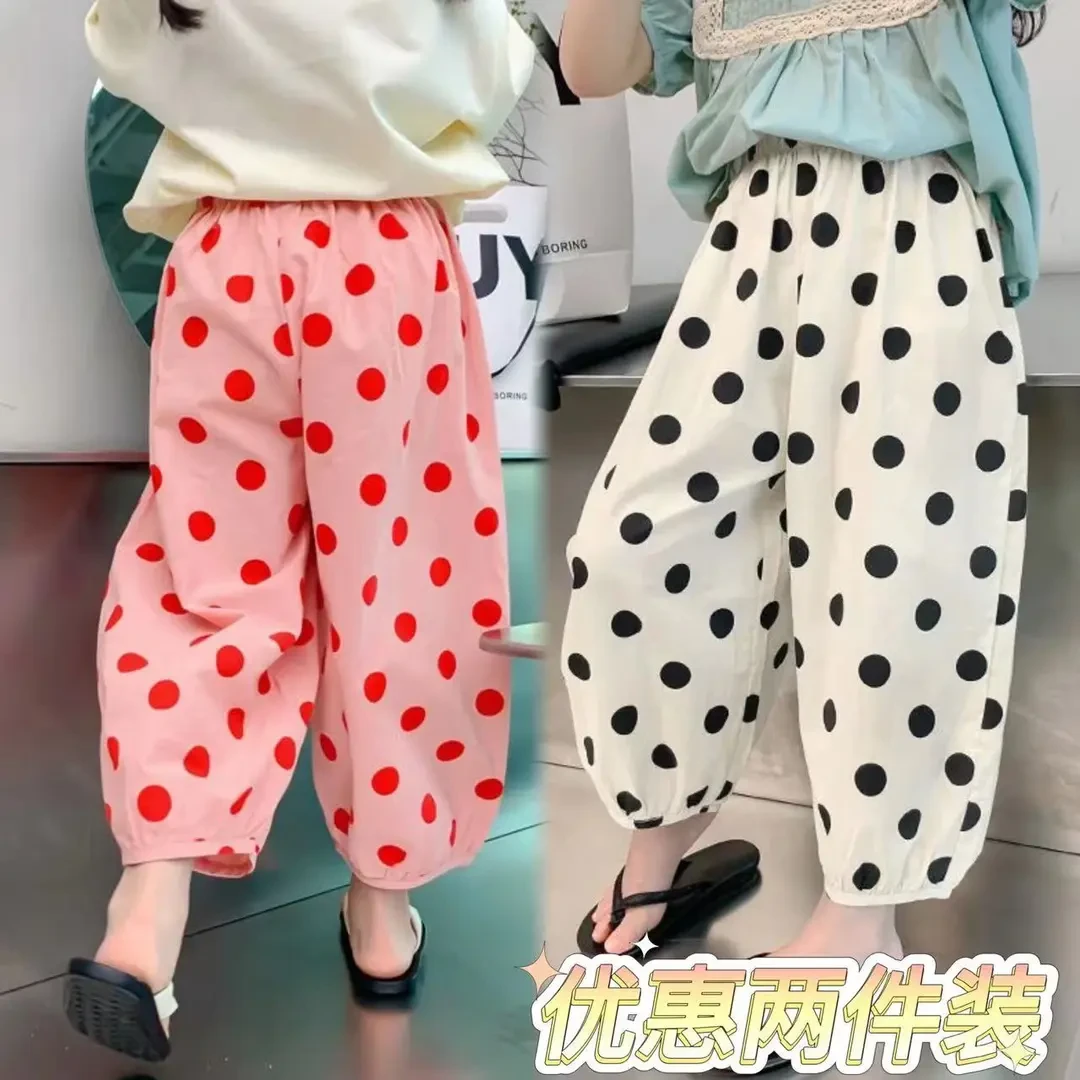 女童裤子夏季薄款可爱防蚊裤中小童装夏款新款洋气休闲裤宽松长裤