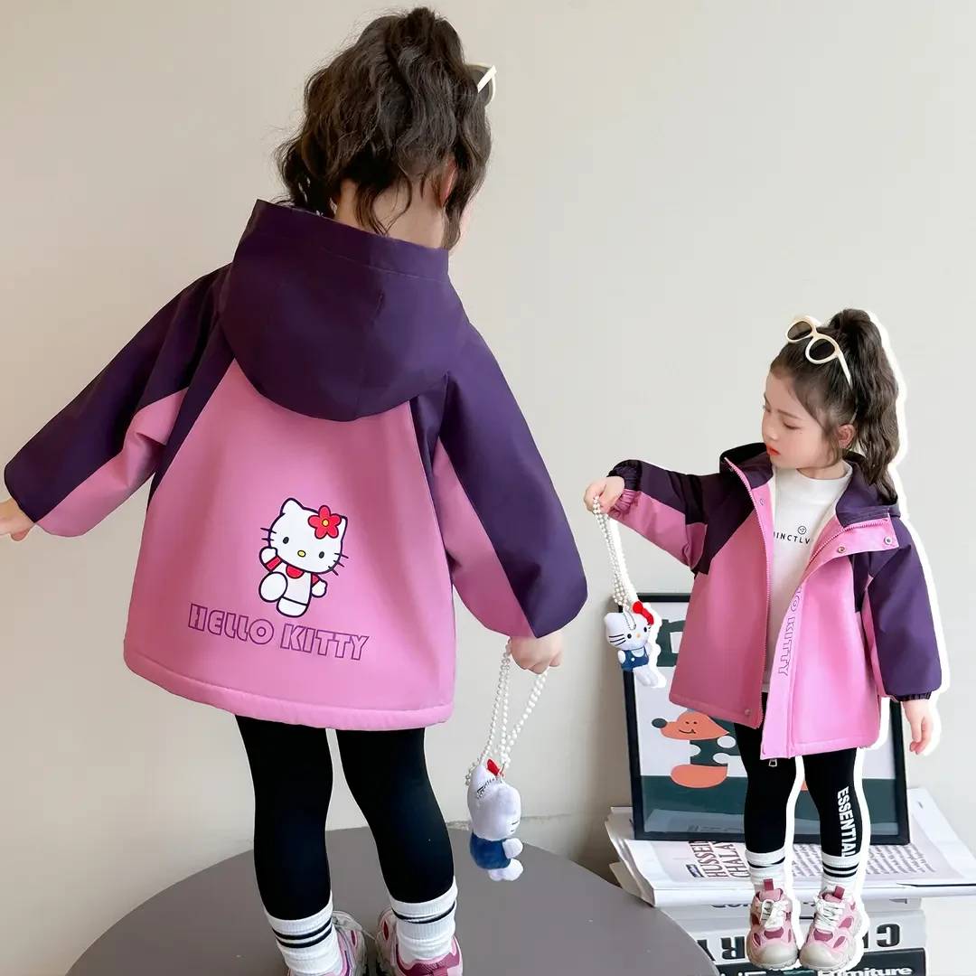 女童加绒冲锋衣儿童秋冬装爆款甜酷洋气中小童女宝宝冬季保暖外套