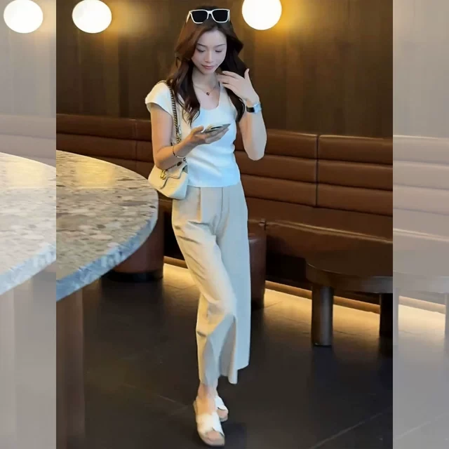 夏天巨好看的套装小个子穿搭一整套超火俏皮减龄休闲时尚两件套装