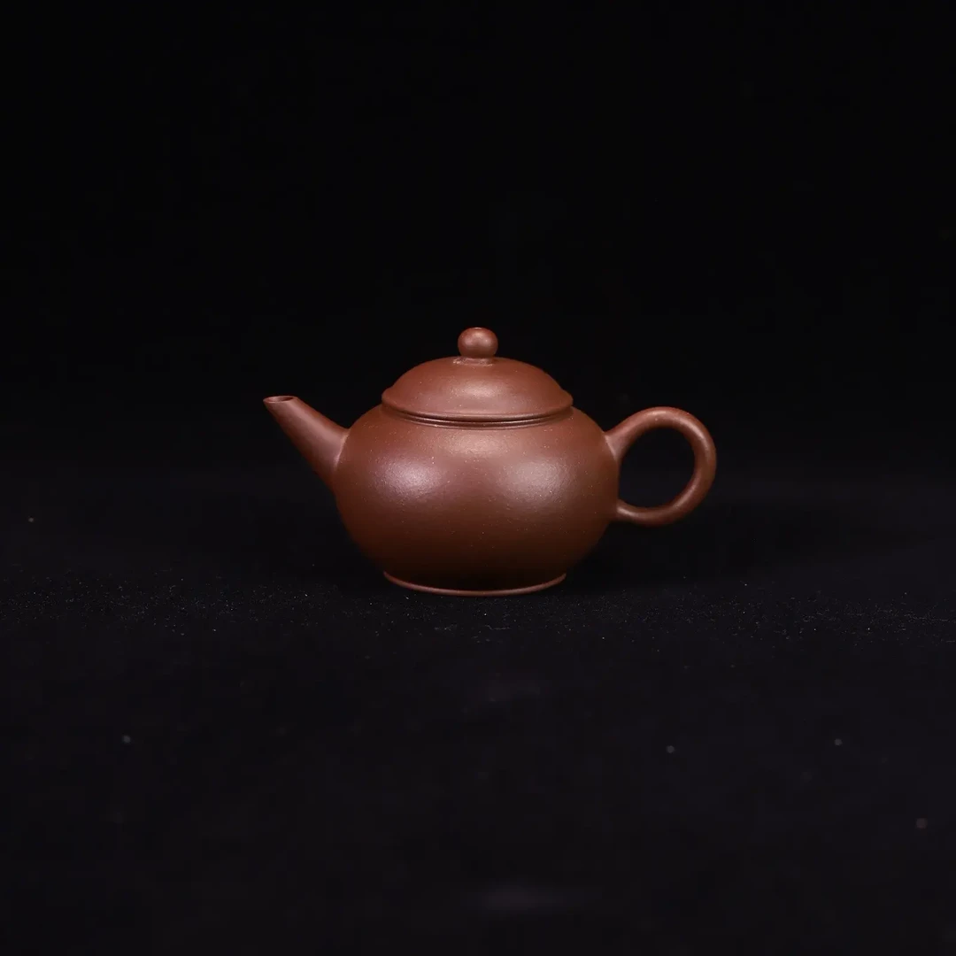 薄胎慕古孟臣小水平紫砂壶原矿紫泥，容量90cc，内推出水孔