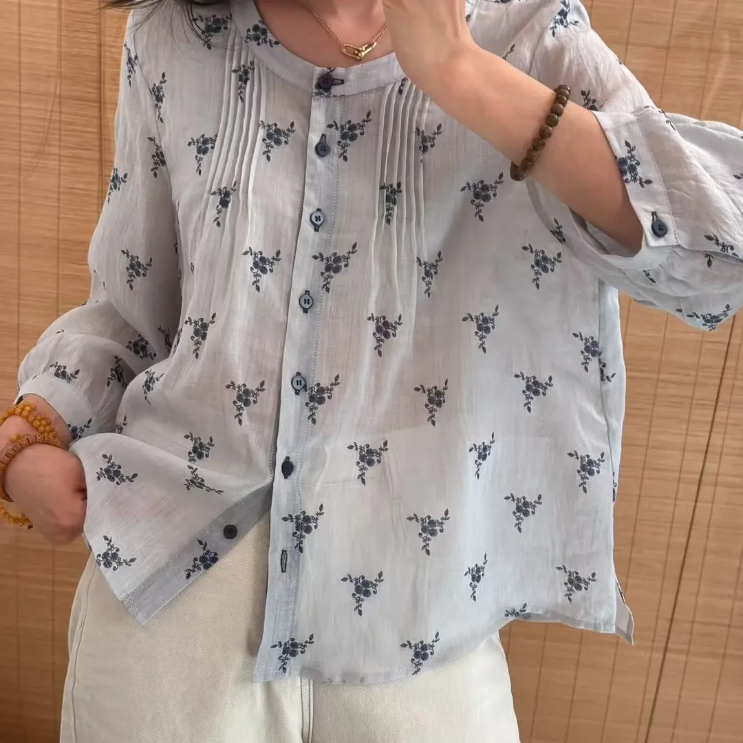 1324-春夏宽松显瘦气质时尚休闲百搭衬衫