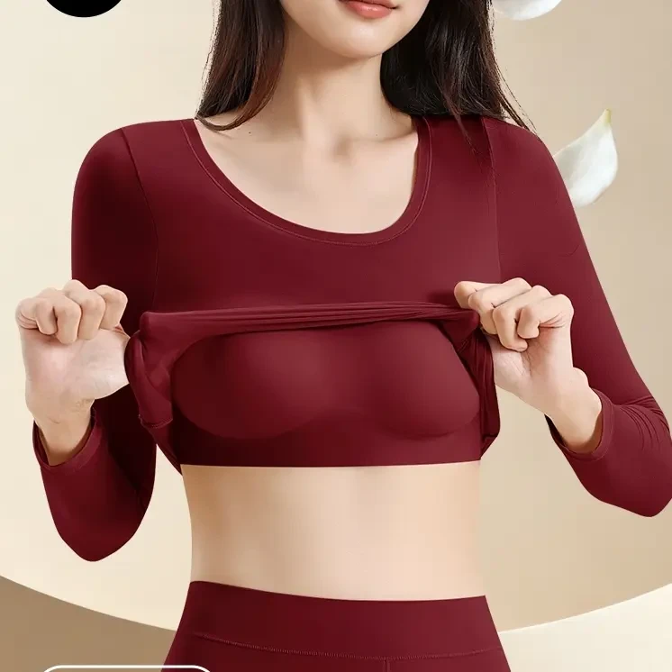 32A山茶花精油抗静电女士美肤打底带杯垫套装