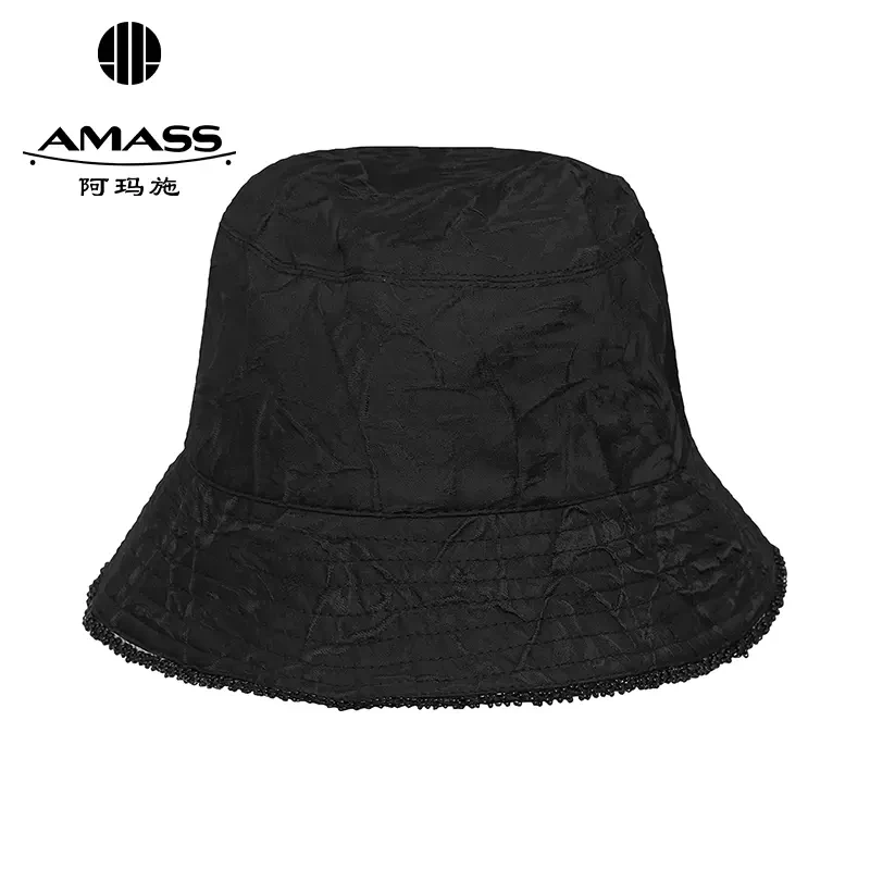 AMASS/阿玛施新款简约日常穿搭造型质感立体暗纹渔夫帽女5900216