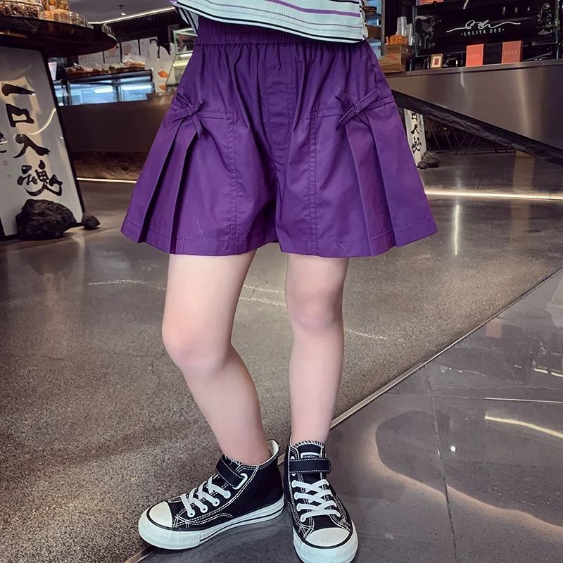 【现货】米米哈罗女童夏日时髦慵懒高腰百搭休闲短裤热裤X25446