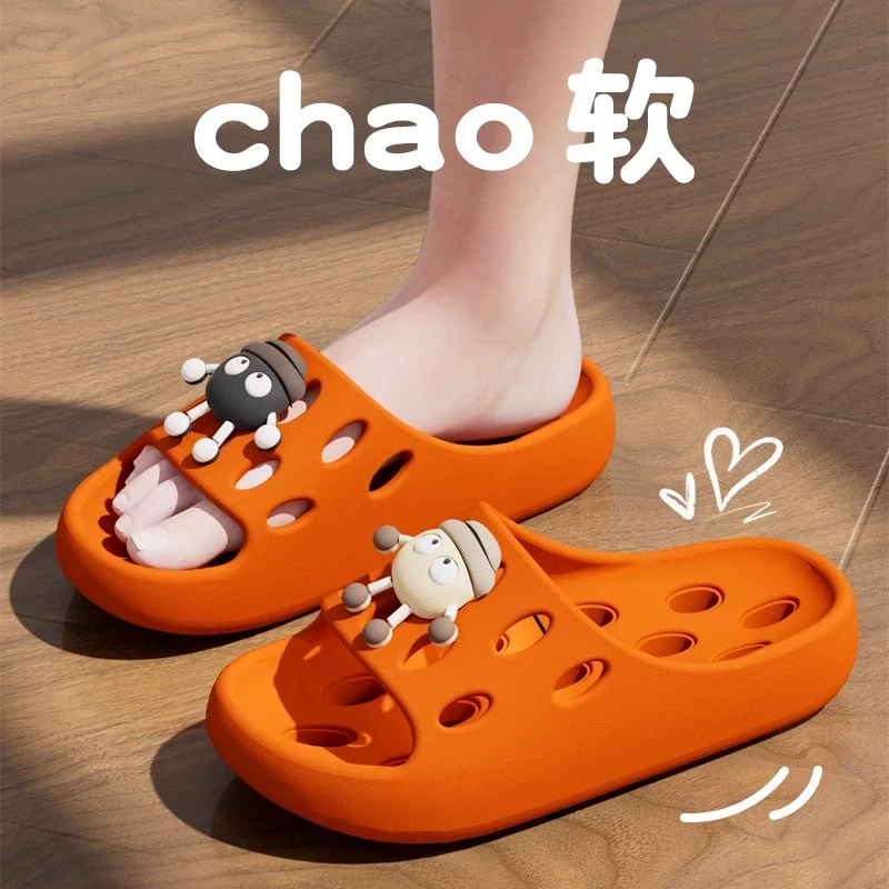 可爱儿童洗澡浴室拖鞋女童夏季防滑镂空漏水室内家用亲子凉拖鞋男