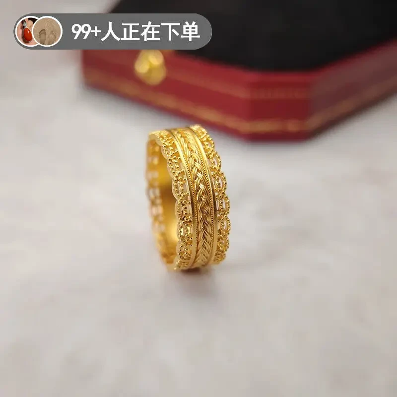 铜合金戒指 腰缠万贯花丝戒指女款传承新款小众金色时尚古法寓意