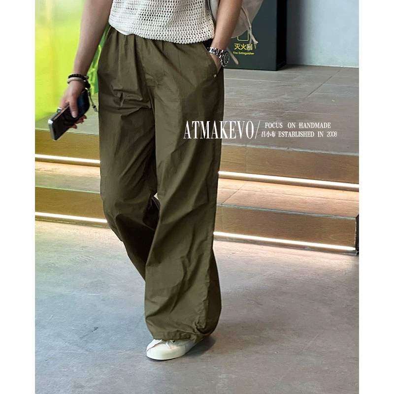 吕小布 | 25夏新款休闲运动100%棉户外登山直筒阔腿工装裤女0507