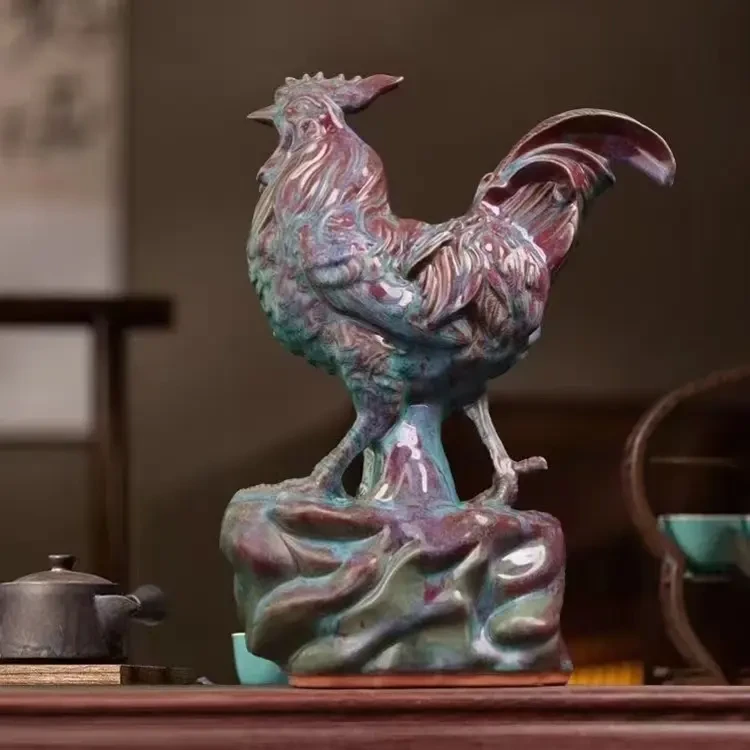 杨洪超柴烧钧瓷作品《大吉大利》自然窑变摆件