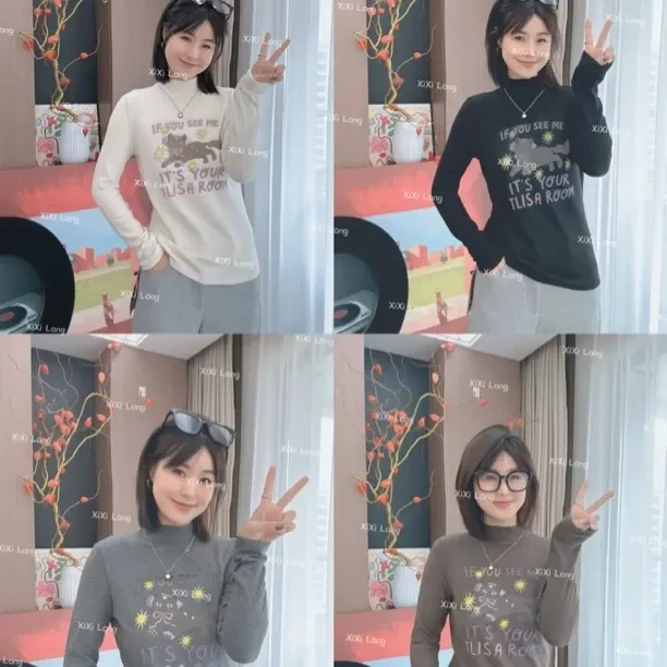 大喜｜高品羊毛桑蚕丝“慕斯的猫咪”韩系简约加厚显瘦打底