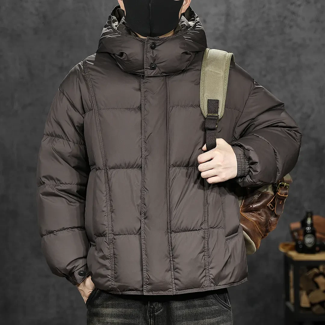 高充加厚蓬松棉服男冬季保暖可拆卸连帽面包服外套大码