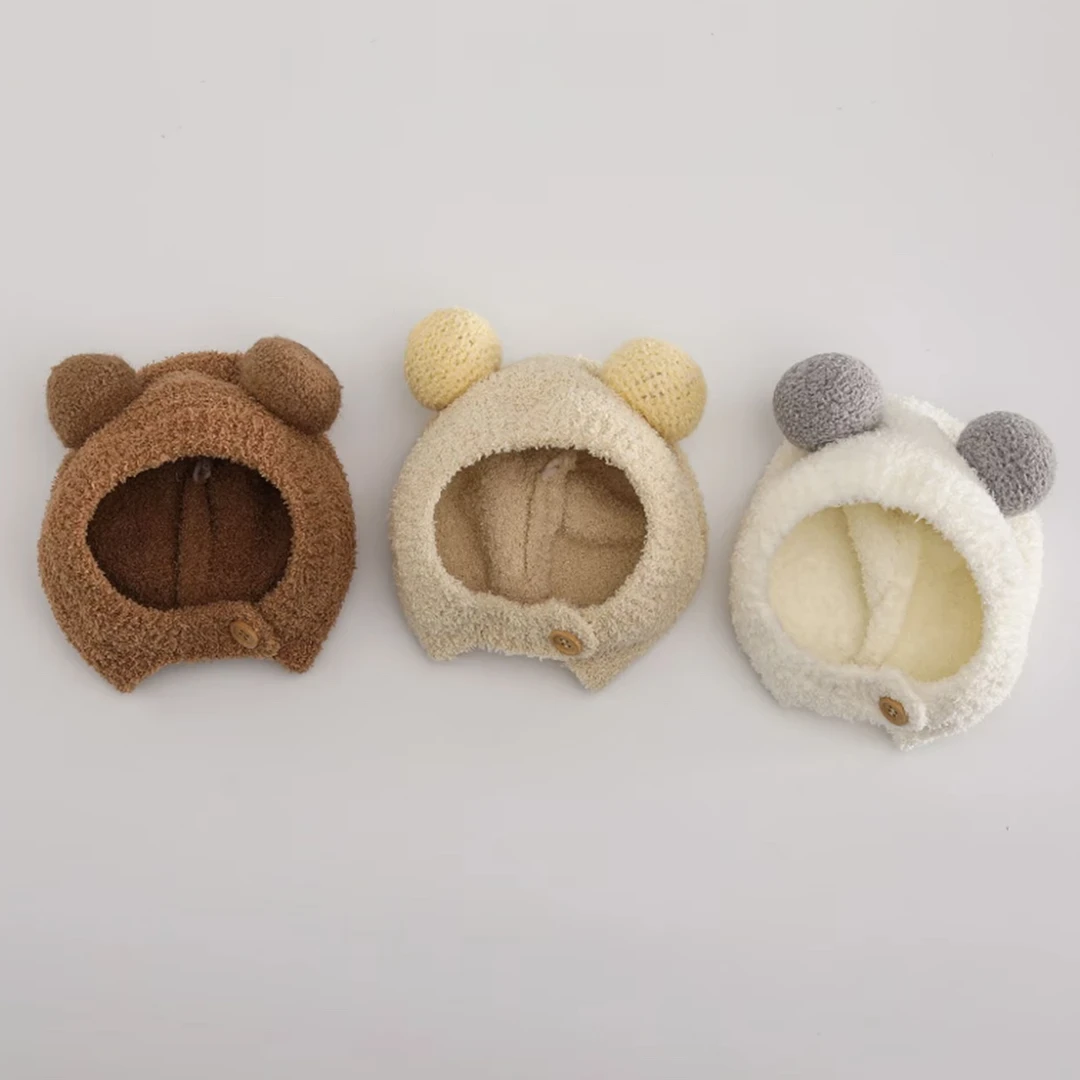 婴儿帽子秋冬款超萌宝宝包头帽新生儿可爱护耳冬天保暖毛绒帽c